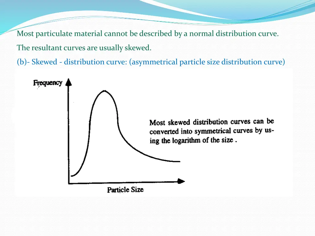 most particulate material cannot be described