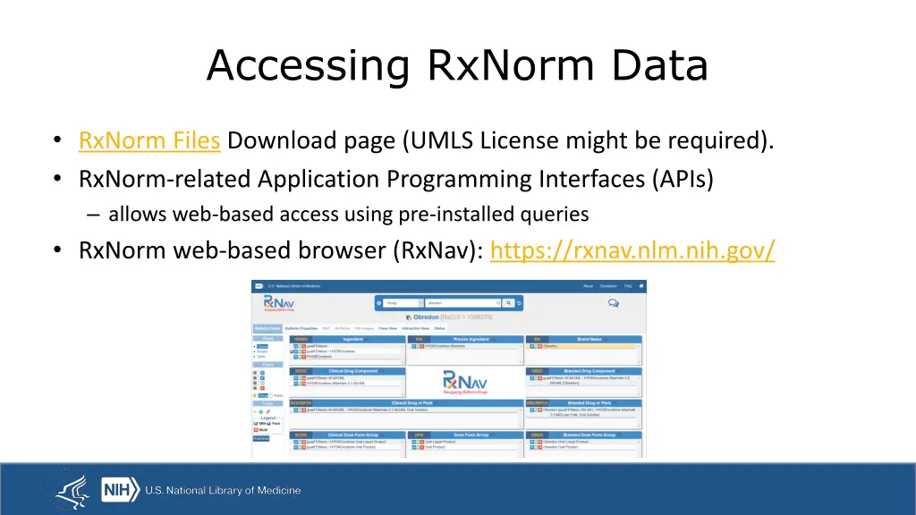 accessing rxnorm data