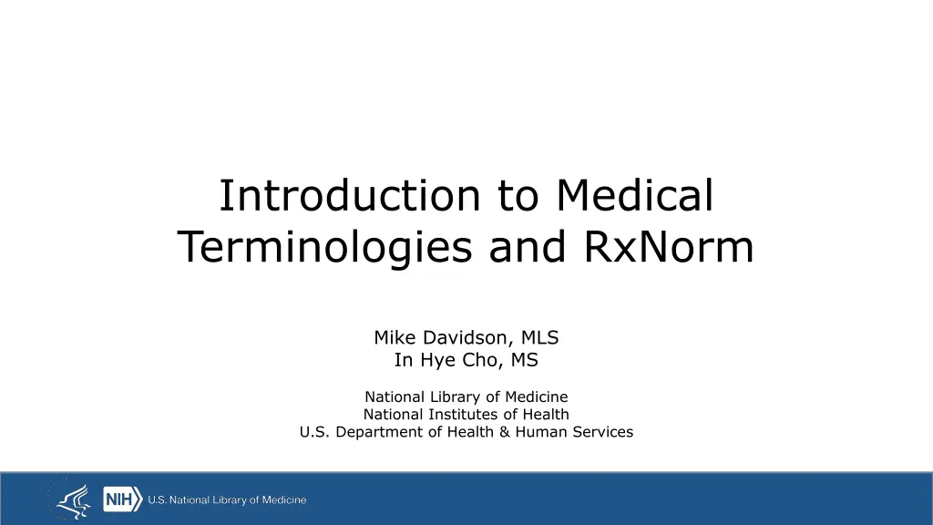 introduction to medical terminologies and rxnorm