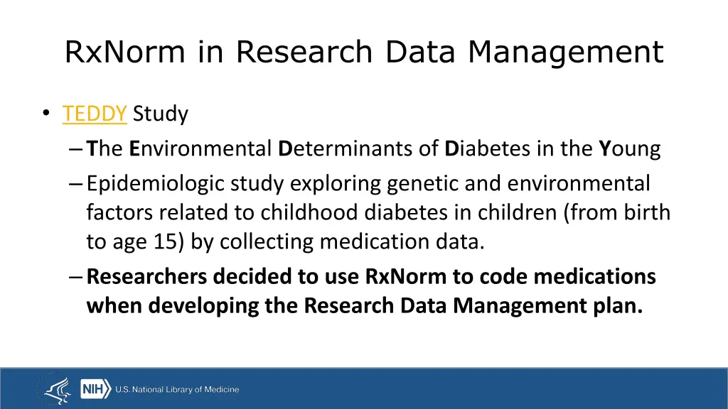 rxnorm in research data management