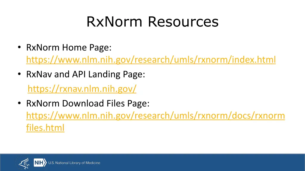 rxnorm resources