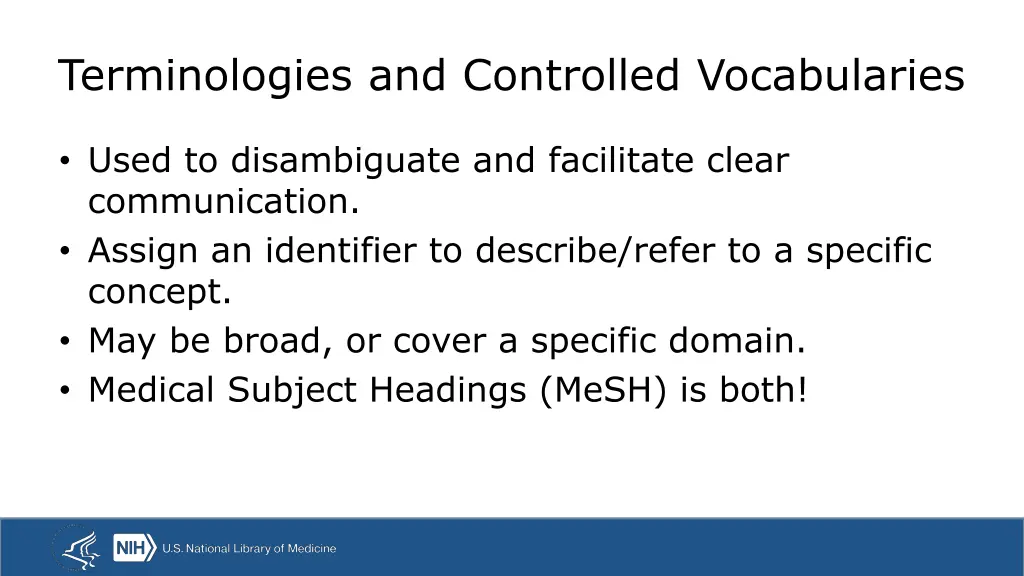 terminologies and controlled vocabularies