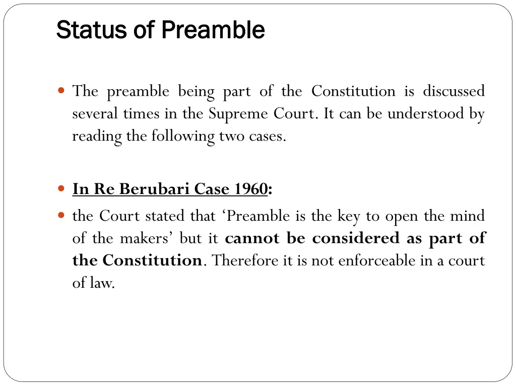 status of preamble status of preamble