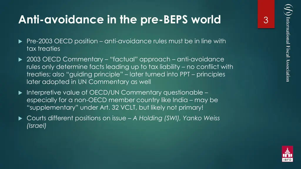 anti avoidance in the pre beps world 1