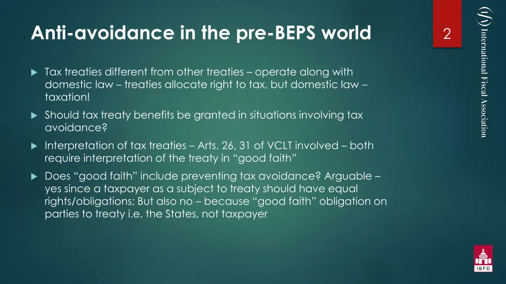 anti avoidance in the pre beps world