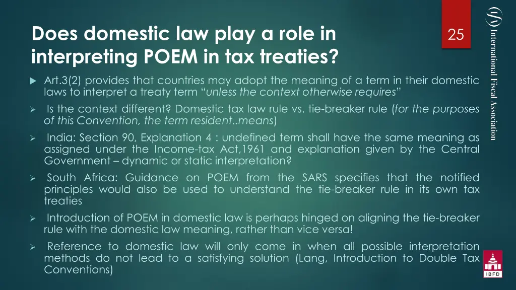 does domestic law play a role in interpreting