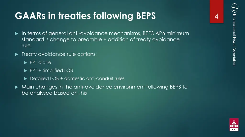 gaars in treaties following beps