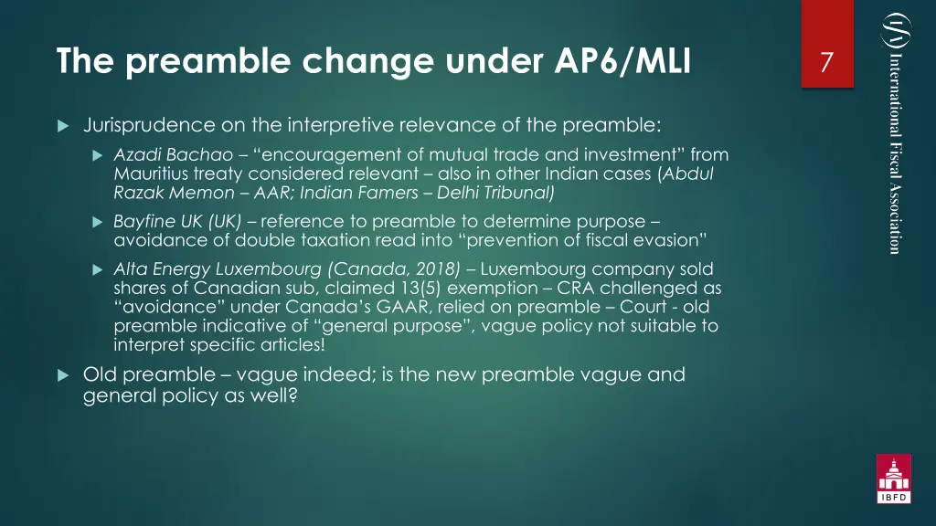 the preamble change under ap6 mli 2