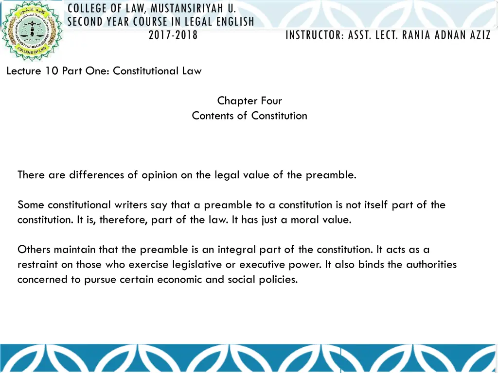 college of law mustansiriyah u second year course 1