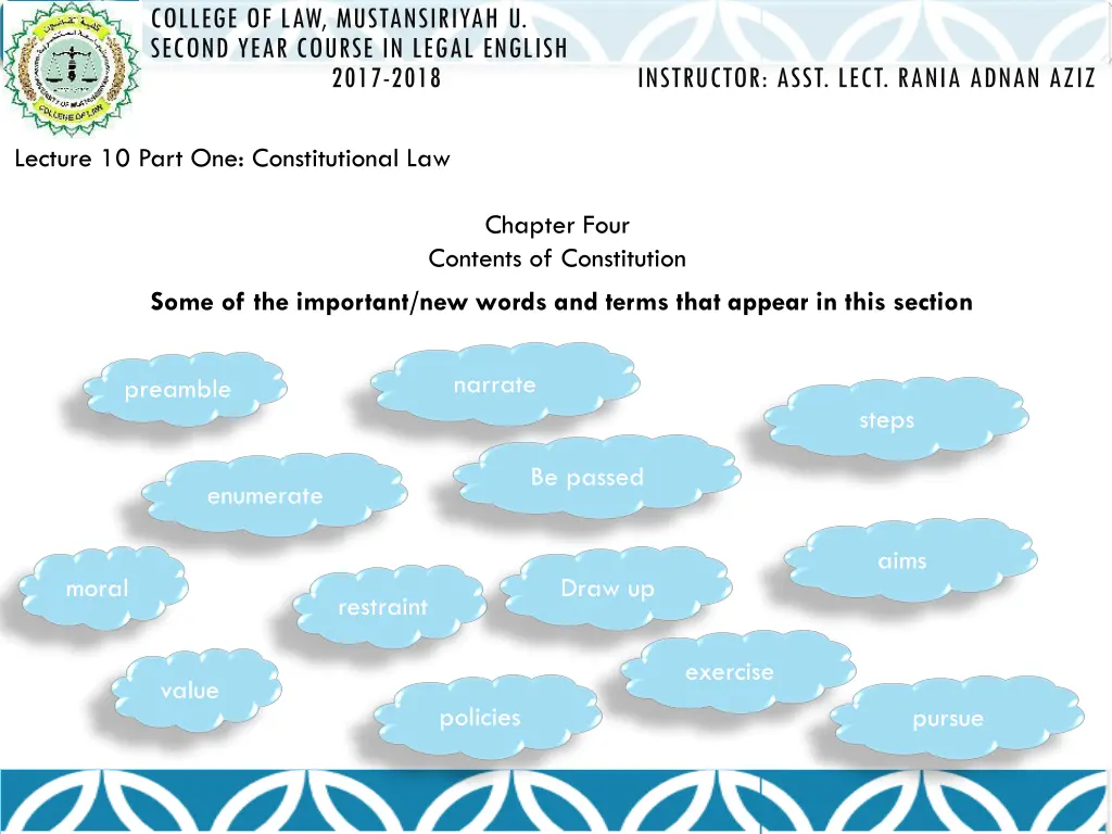 college of law mustansiriyah u second year course 2