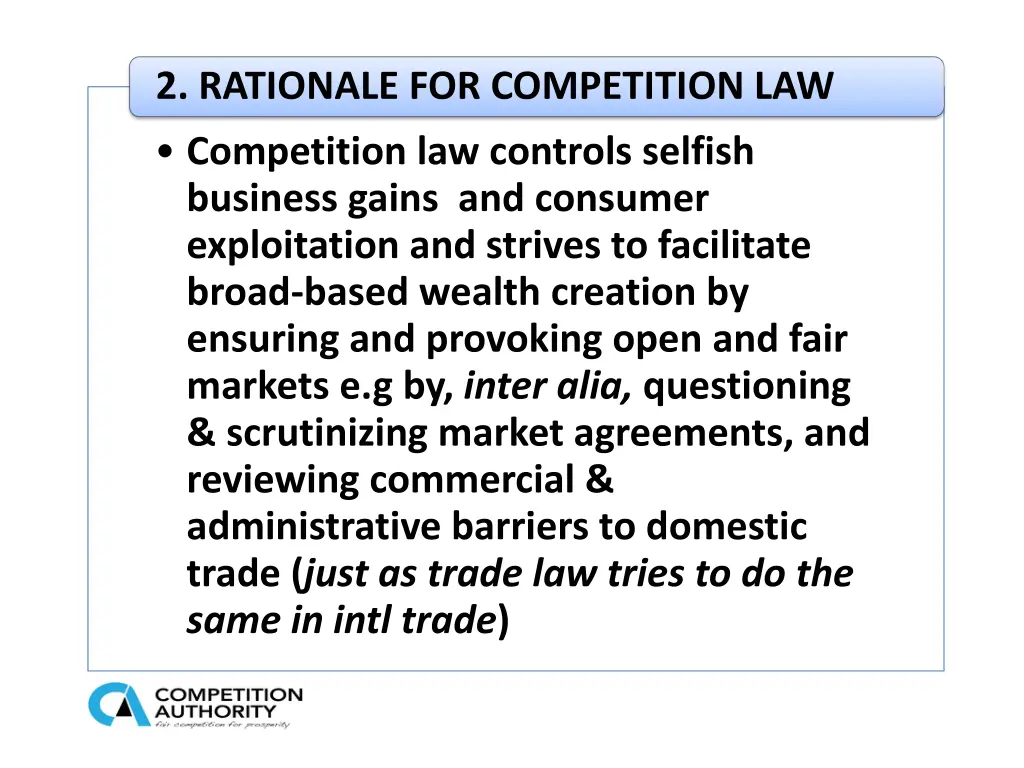 2 rationale for competition law