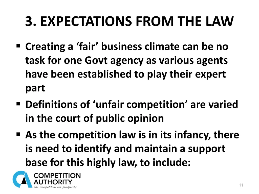 3 expectations from the law