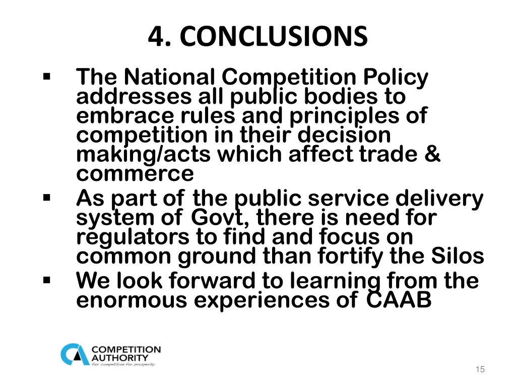 4 conclusions the national competition policy