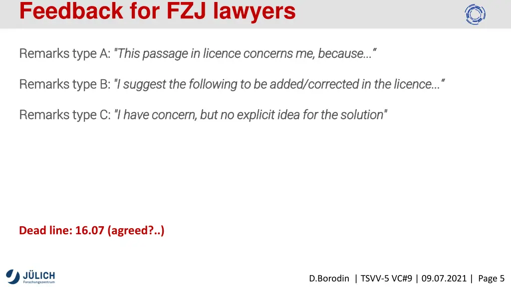 feedback for fzj lawyers