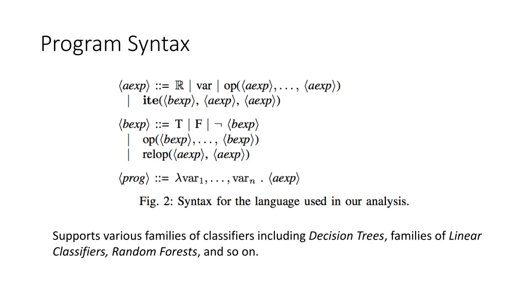 program syntax