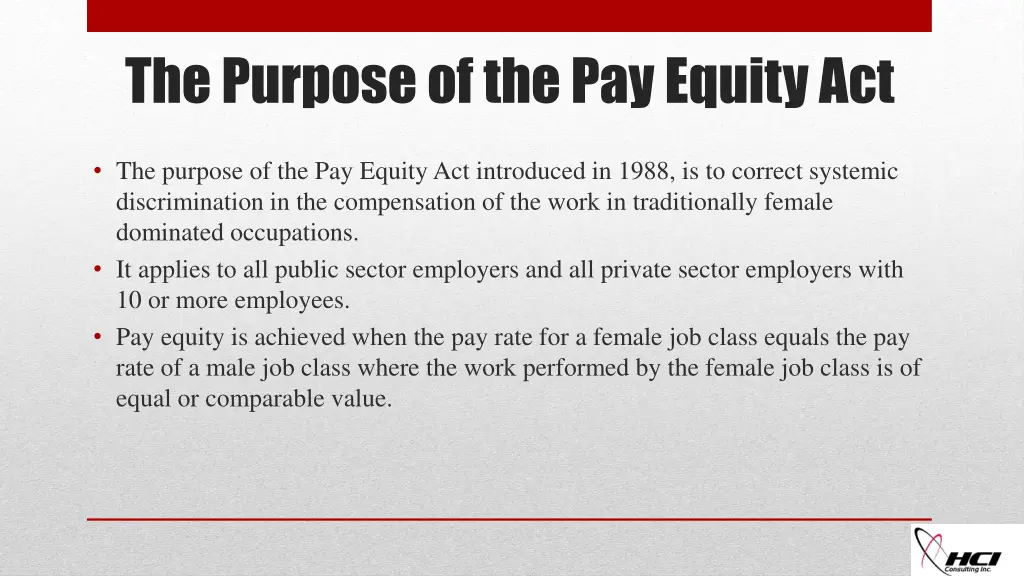 the purpose of the pay equity act