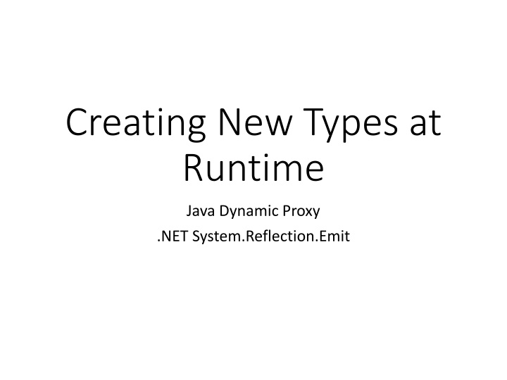 creating new types at runtime