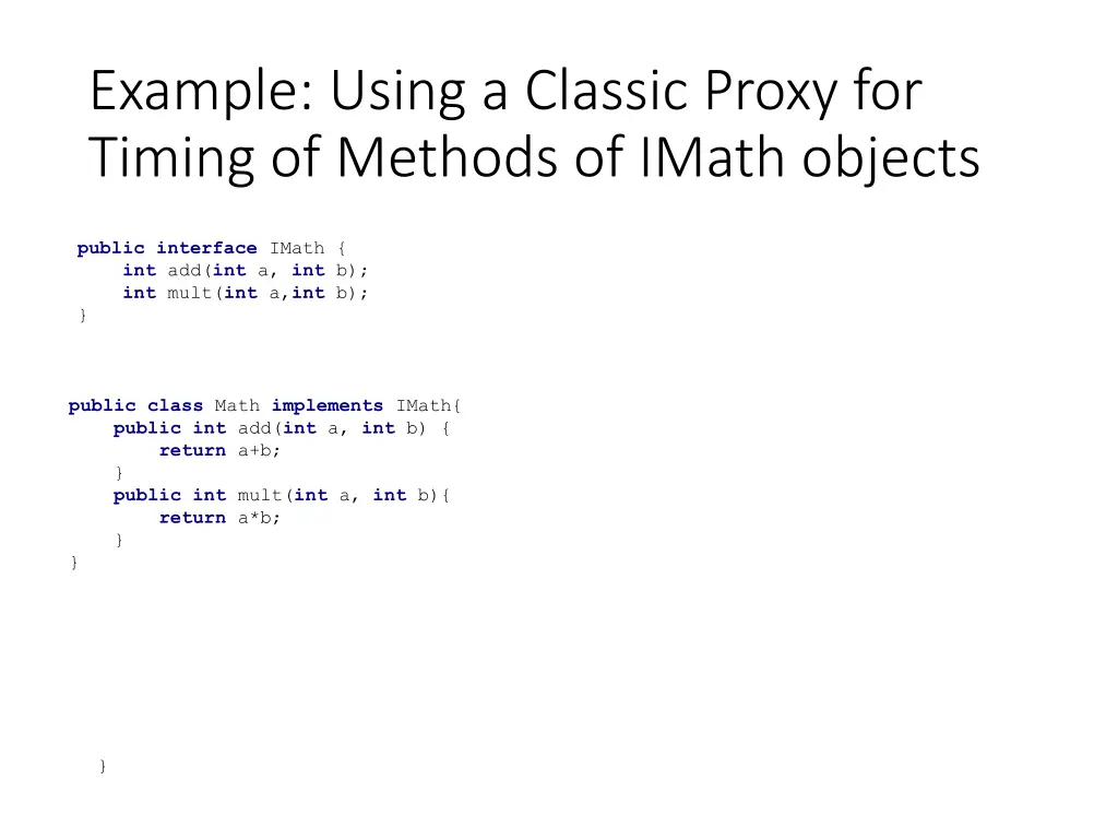 example using a classic proxy for timing