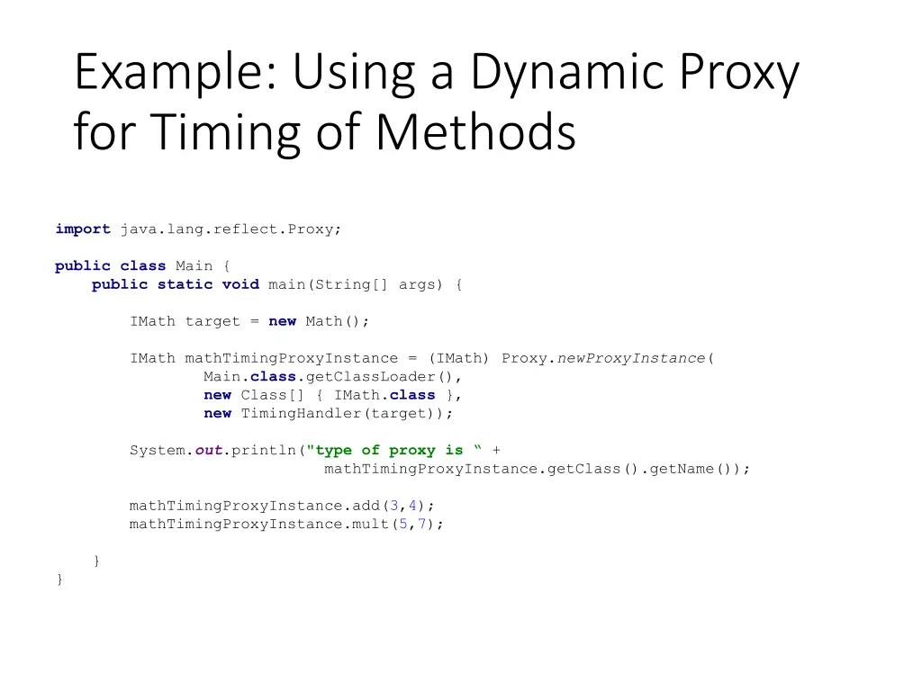 example using a dynamic proxy for timing