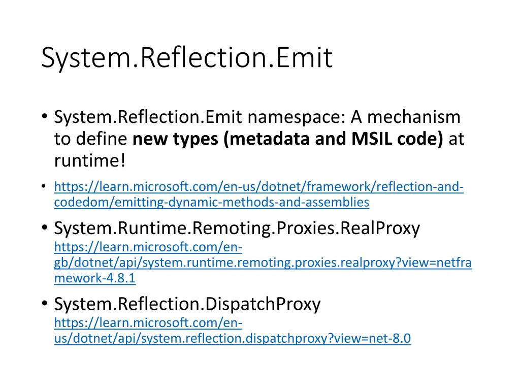 system reflection emit