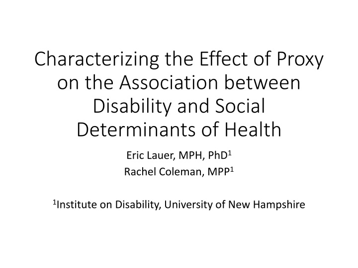 characterizing the effect of proxy