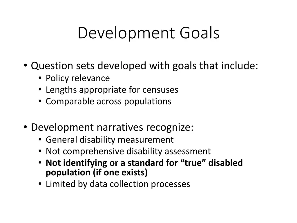 development goals