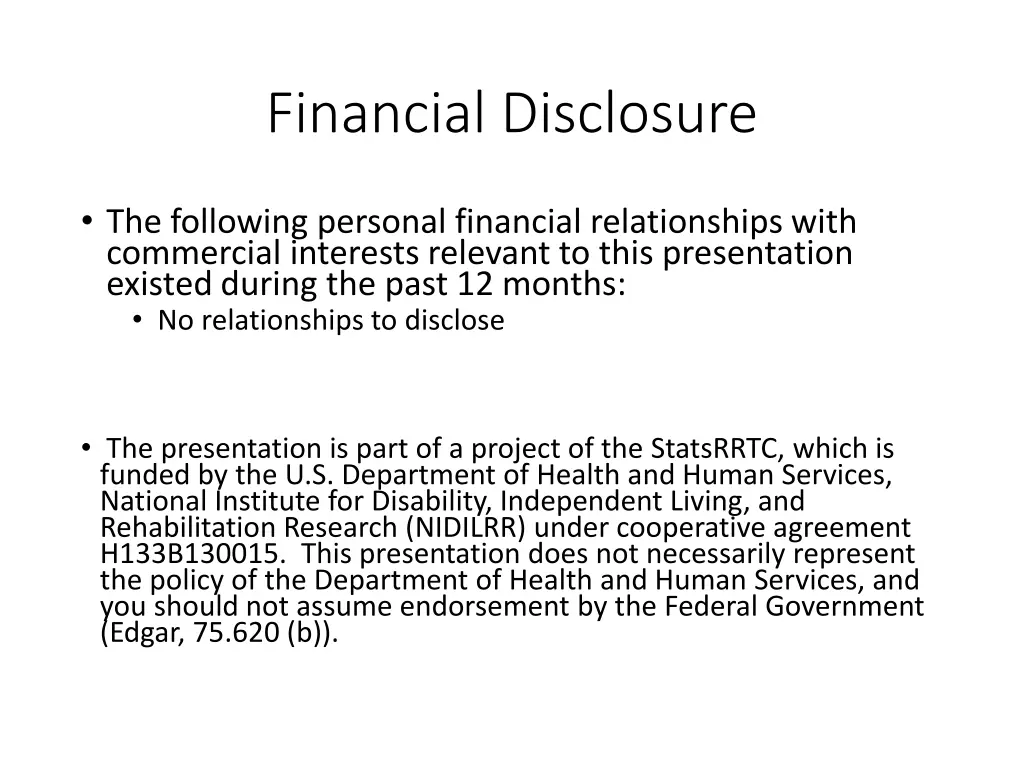 financial disclosure