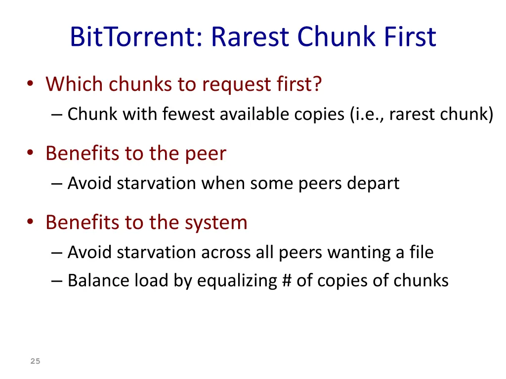 bittorrent rarest chunk first