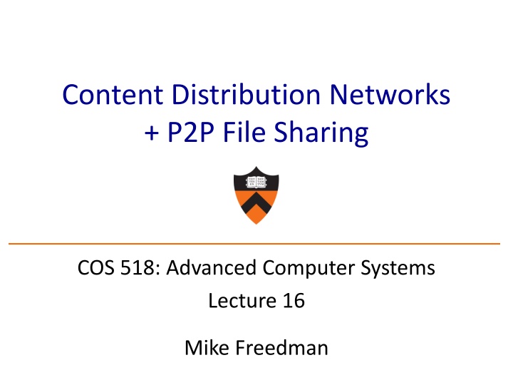 content distribution networks p2p file sharing