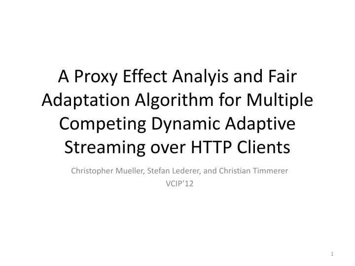 a proxy effect analyis and fair adaptation