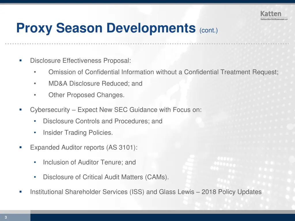 proxy season developments cont