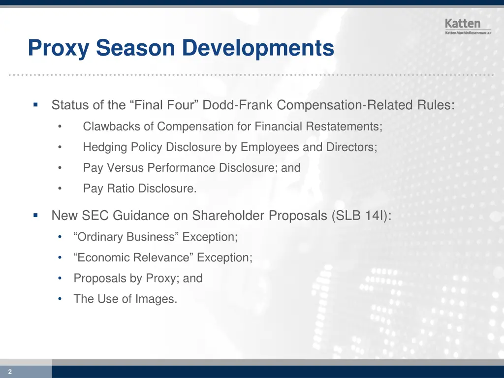 proxy season developments