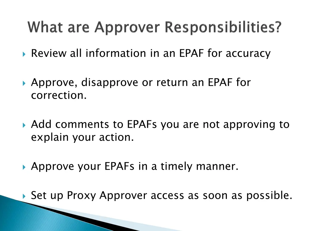 review all information in an epaf for accuracy