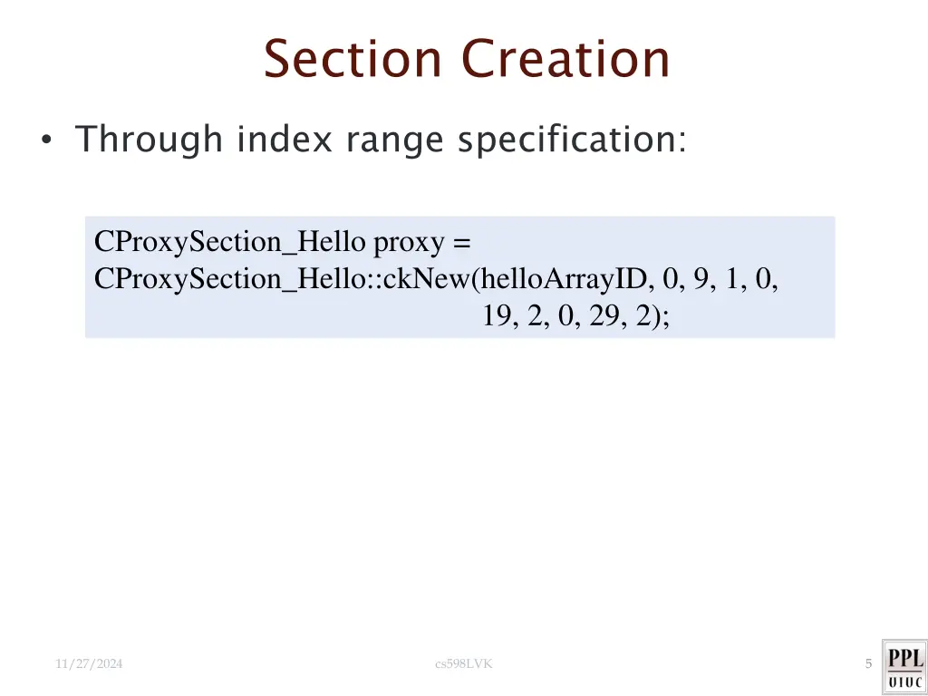 section creation 1