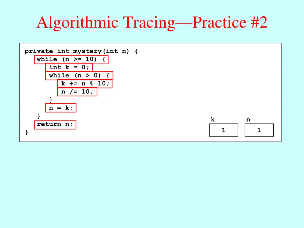 algorithmic tracing practice 2