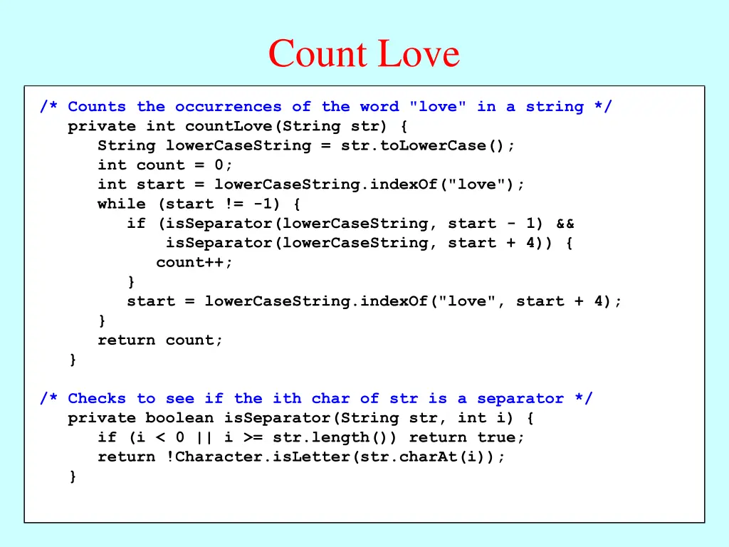 count love