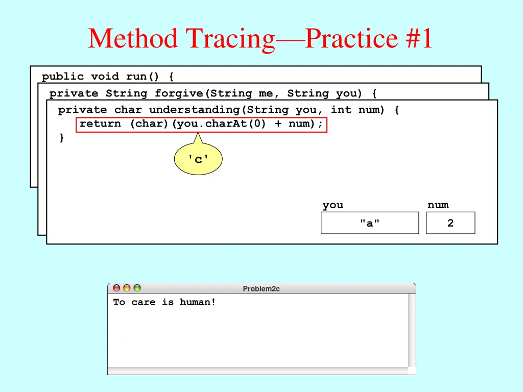method tracing practice 1