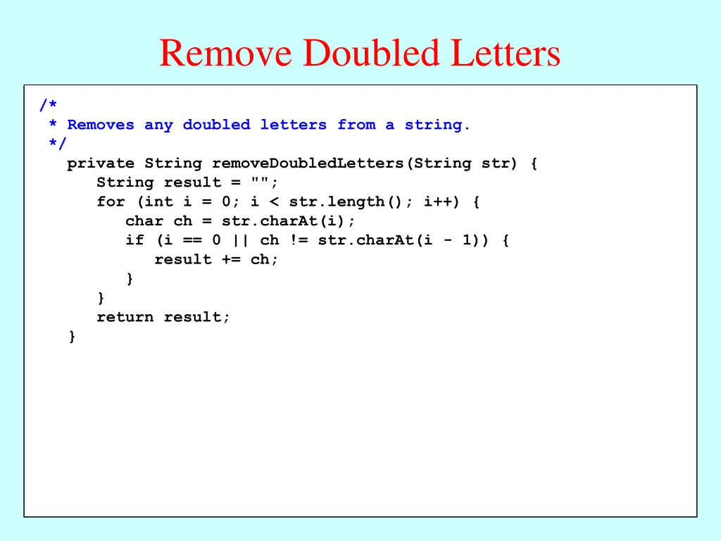 remove doubled letters