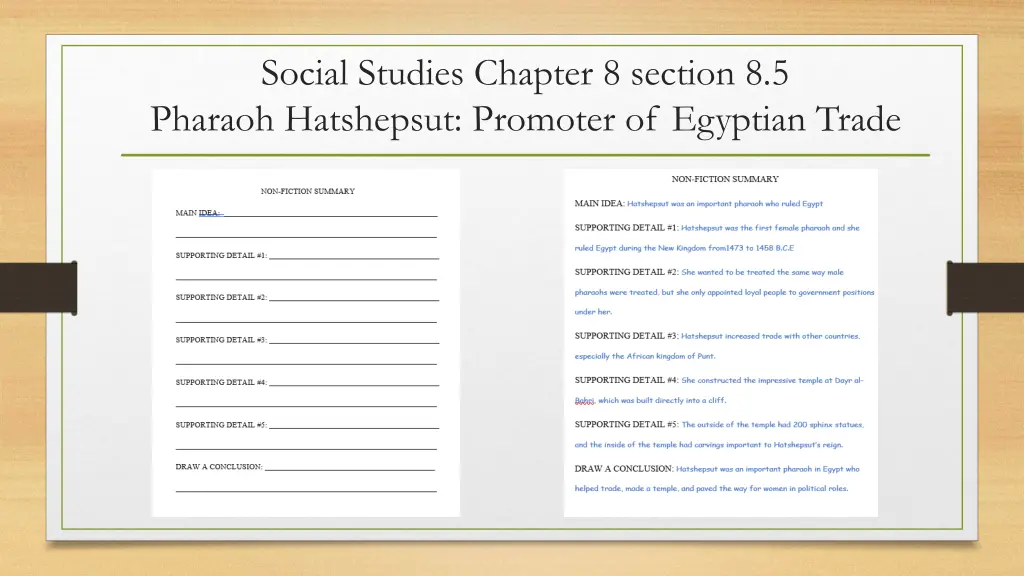 social studies chapter 8 section 8 5 pharaoh 1