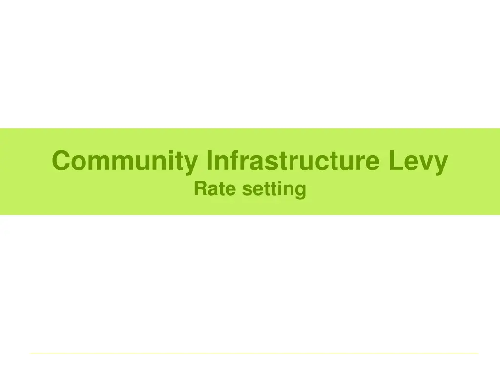 community infrastructure levy rate setting