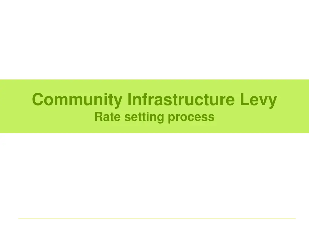 community infrastructure levy rate setting process