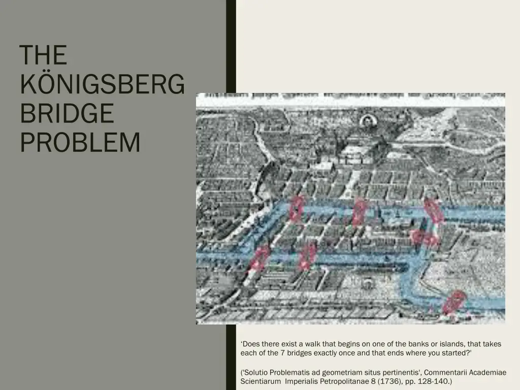 the k nigsberg bridge problem