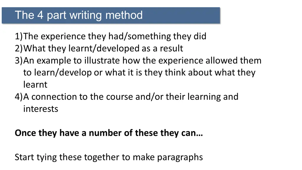 use themes to organise each paragraph