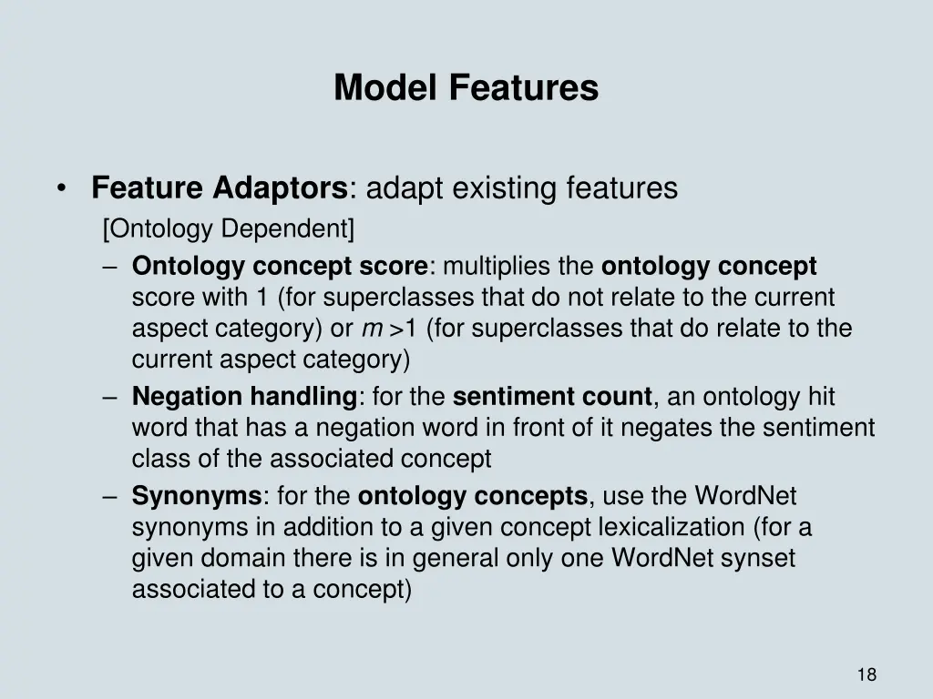 model features 1