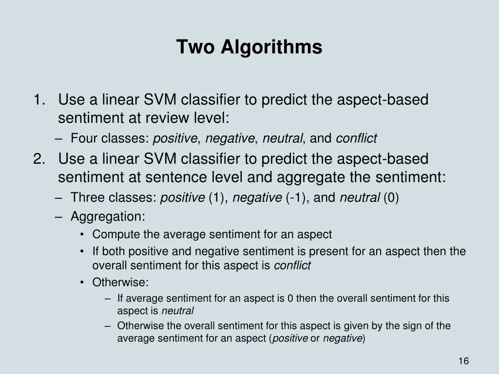 two algorithms