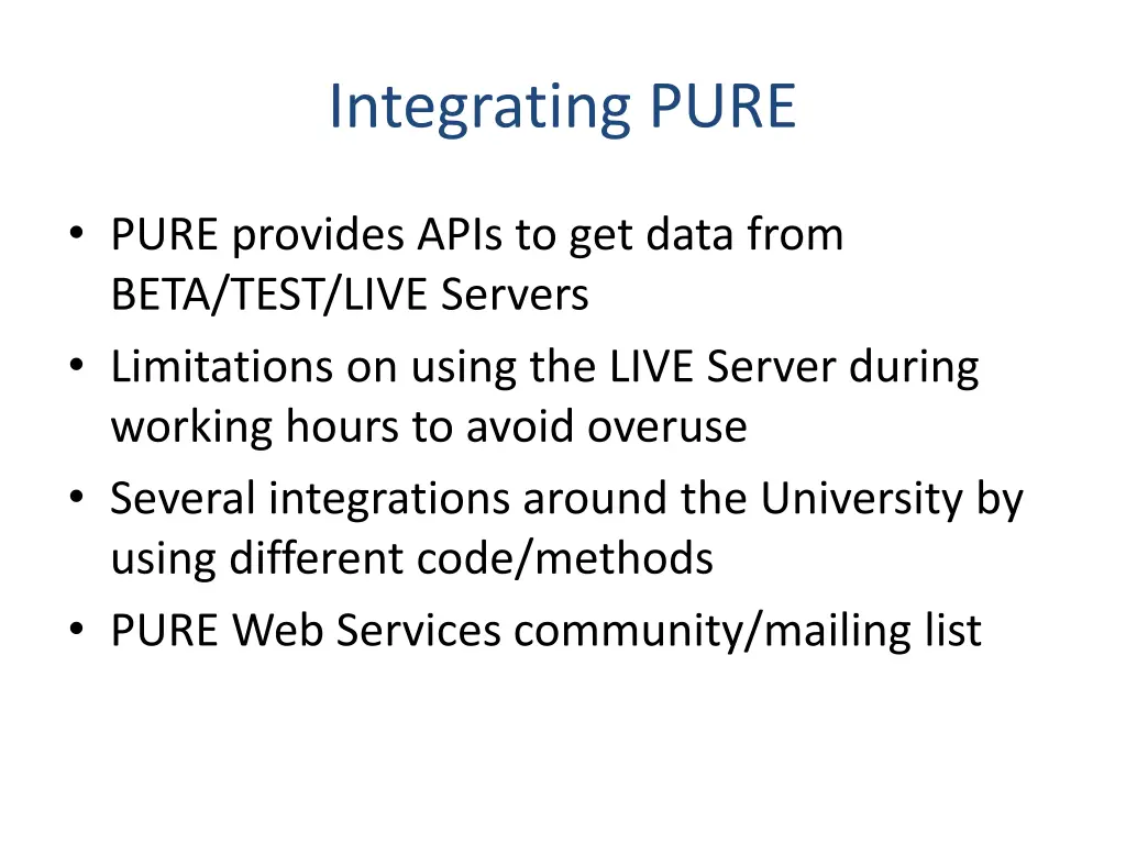 integrating pure