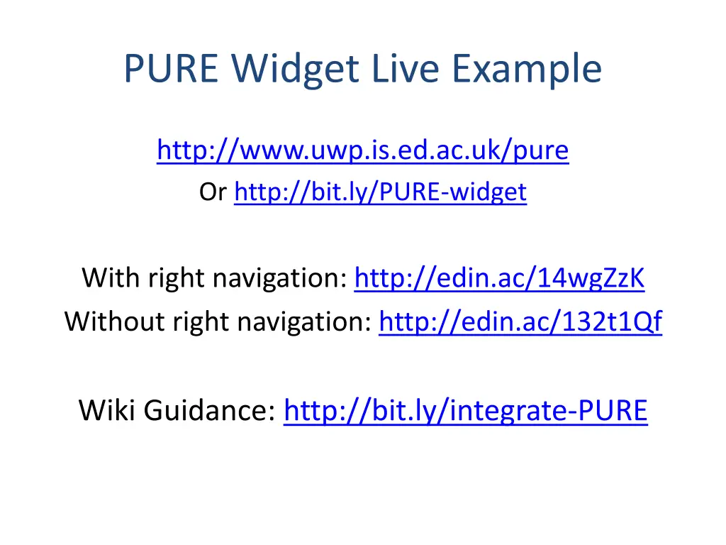 pure widget live example