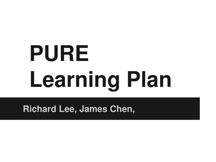 pure learning plan