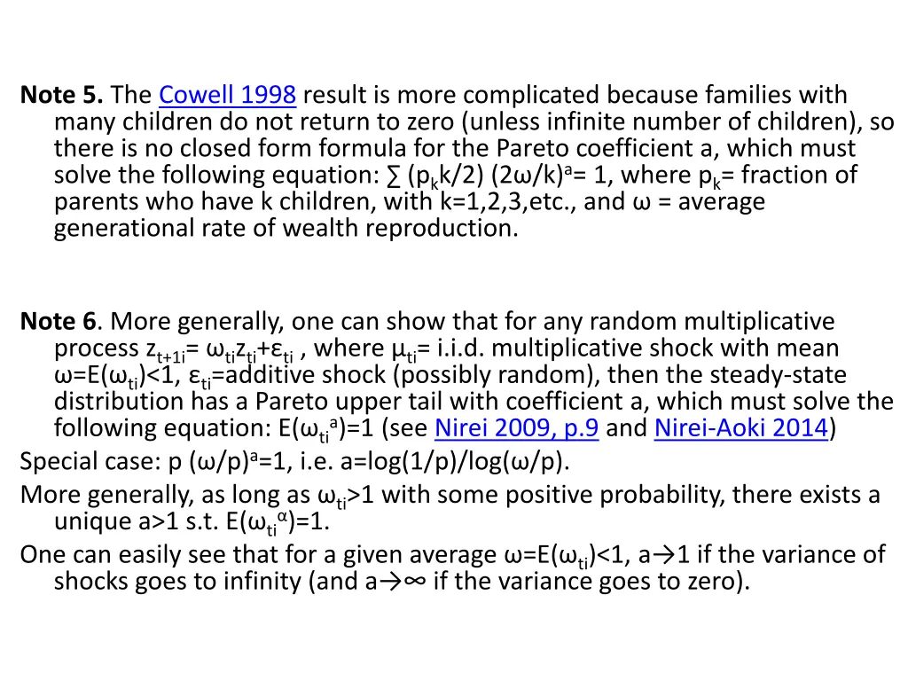 note 5 the cowell 1998 result is more complicated