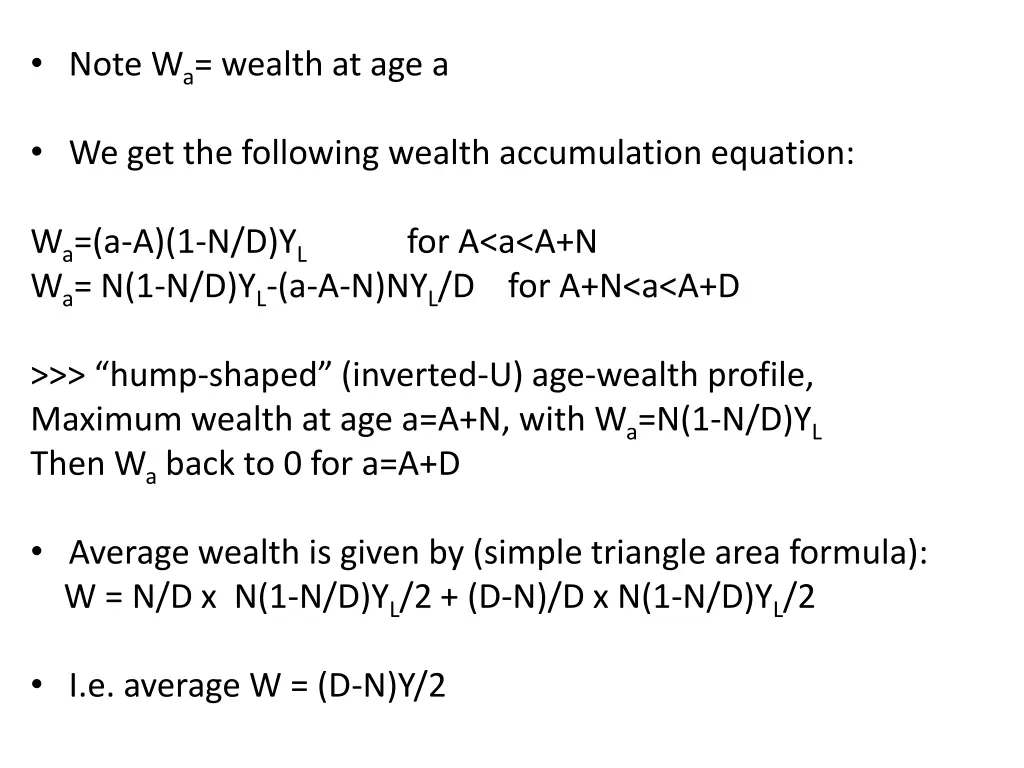 note w a wealth at age a